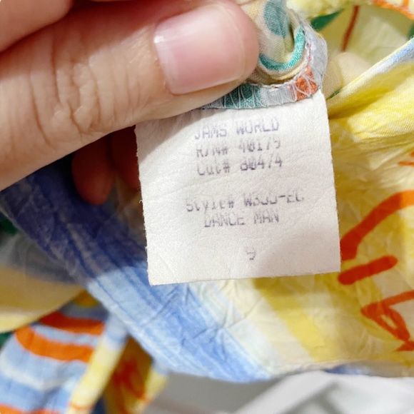 Sz 9 Vintage Dance Man Button Front Dress Hawaiian Jams World Crushed Rayon - Picture 9 of 10